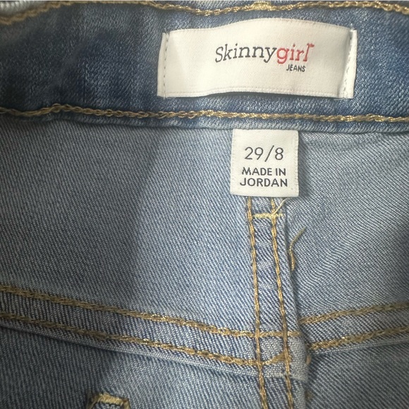 New Skinny Girl High Rise Button Front Cropped Wide Leg Jeans Size 8 - Picture 6 of 7